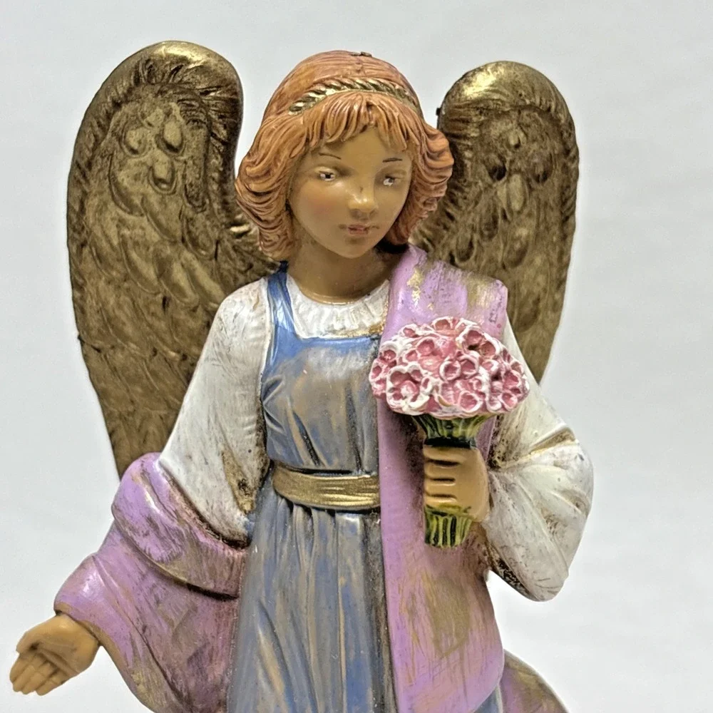 2002 Fontanini Angel Aurora With Flowers 391 Collectors Figurine Vintage Depose